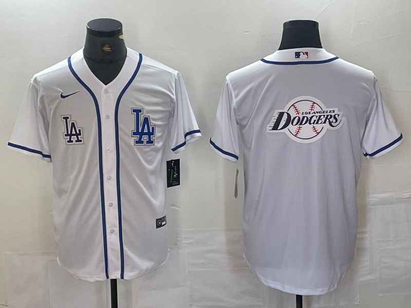 Men Los Angeles Dodgers Blank White Second generation joint name Nike 2024 MLB Jersey style 8